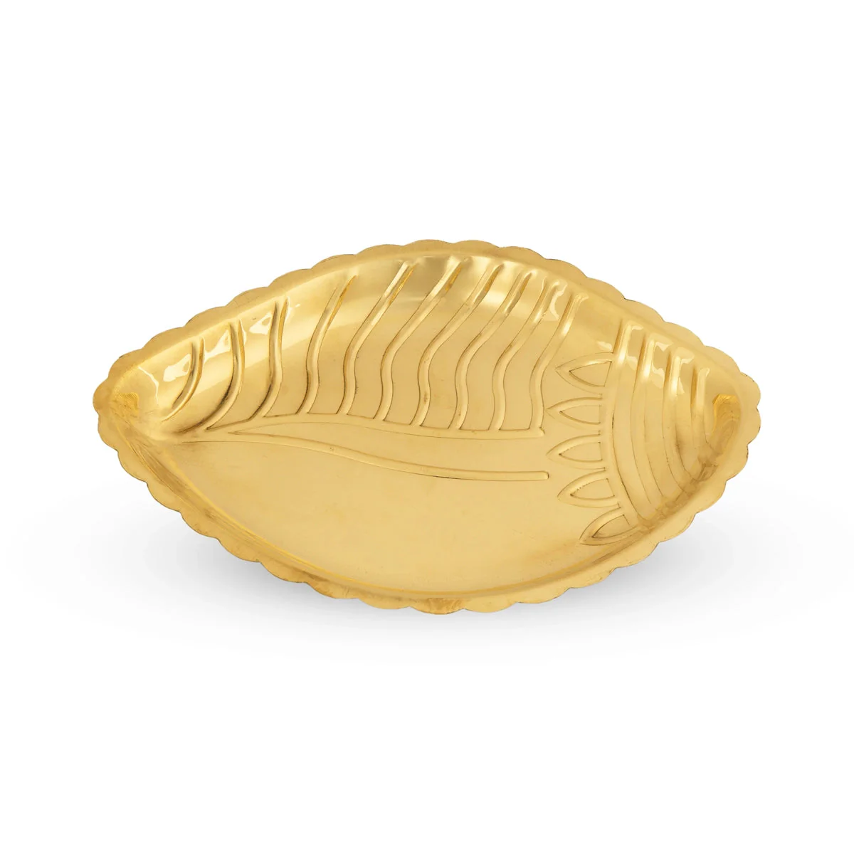 Shankh Design Brass Plate - 0.5 x 8 Inches | Thali Plate/ Puja Plate for Home - Image 3