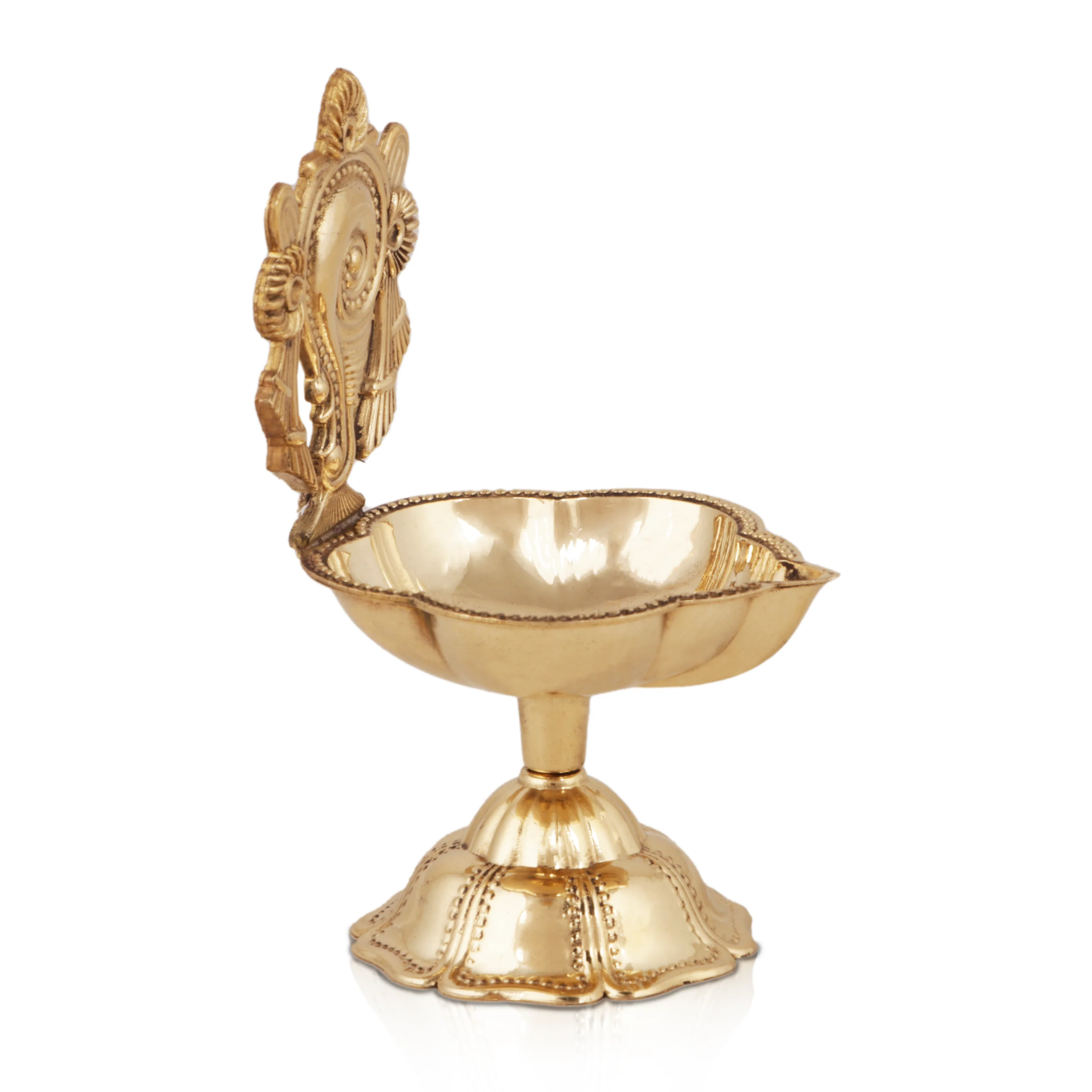 Shankh Diya - 4.5 Inches | Brass Deep/ Shank Lamp/ Brass Vilakku for Pooja - Image 4