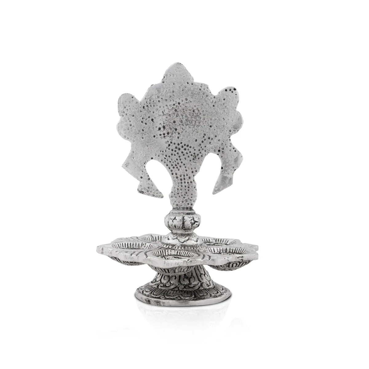 Shankh with 5 Face Deep - 6 x 4 Inches | Aluminium Silver Polish Shankh Lamp for Pooja/ 160 Gms Approx - Image 3