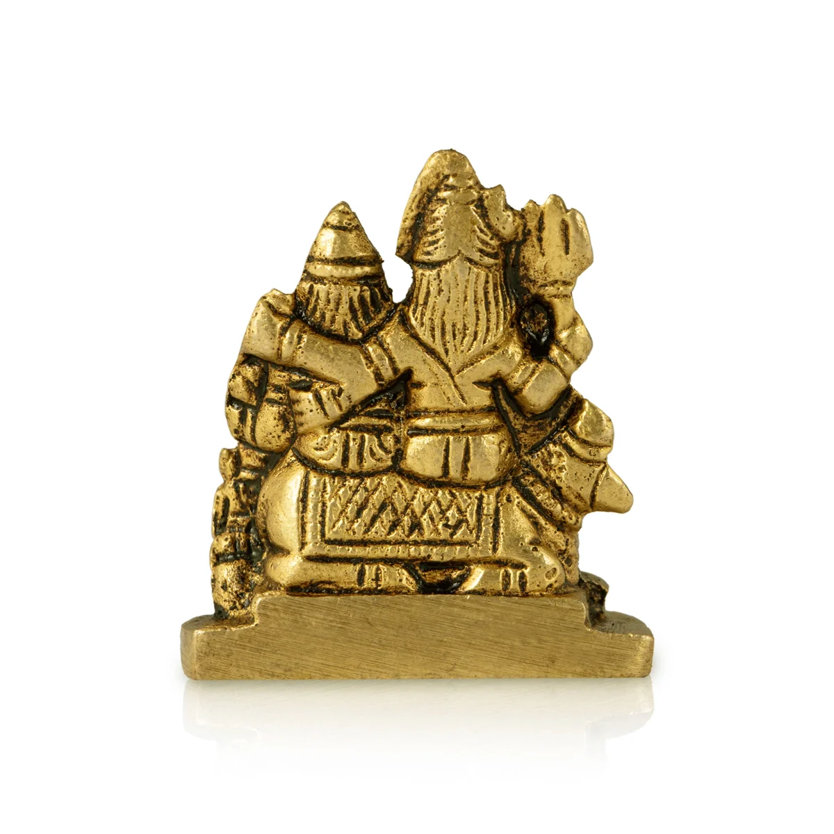 Shiv Family Murti - 1.5 x 1.5 Inches | Antique Brass Idol/ Shiva Family Statue for Pooja - Image 5
