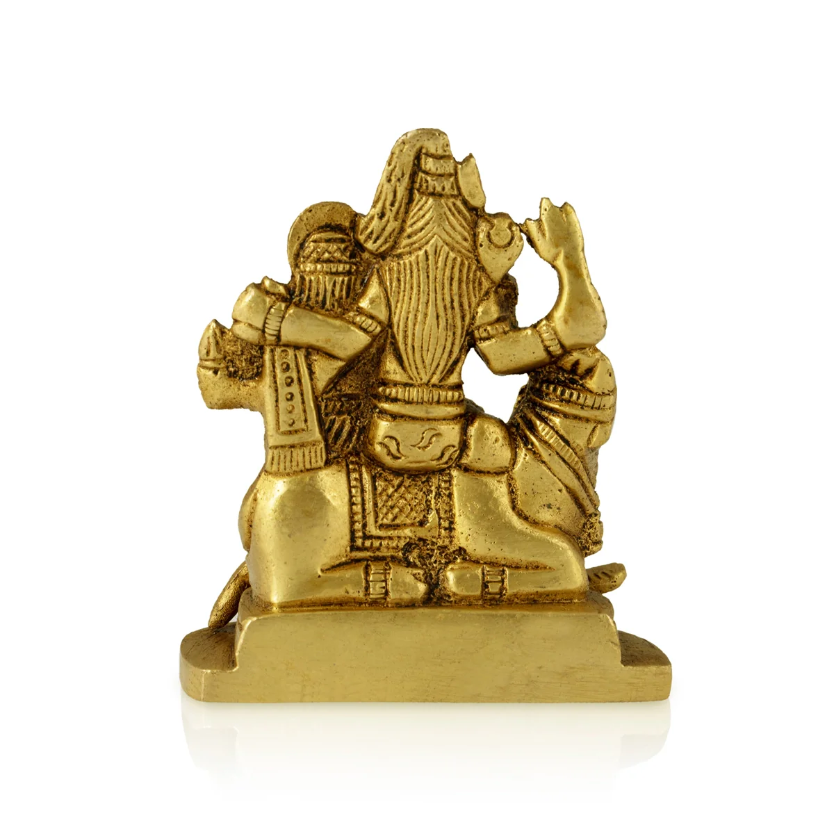 Shiv Family Murti - 2.75 x 2.5 Inches | Antique Brass Idol/ Shiva Family Statue for Pooja - Image 5