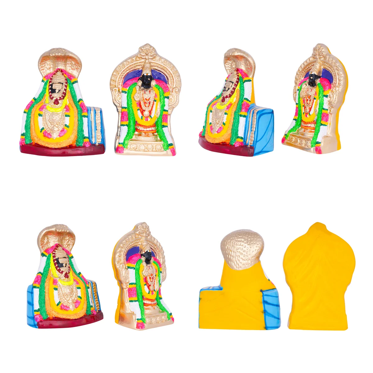 Shiv Pancha Bootha Sthalam Paper Mache Golu Bommai Pair - 10 X 8 Inches | Giri Golu Doll/ Navaratri Gombe - Image 2