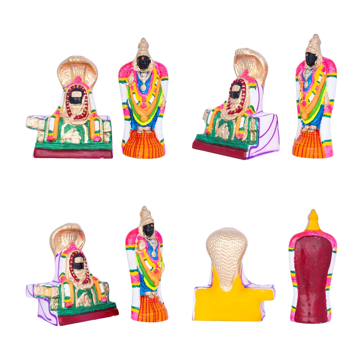 Shiv Pancha Bootha Sthalam Paper Mache Golu Bommai Pair - 10 X 8 Inches | Giri Golu Doll/ Navaratri Gombe - Image 5