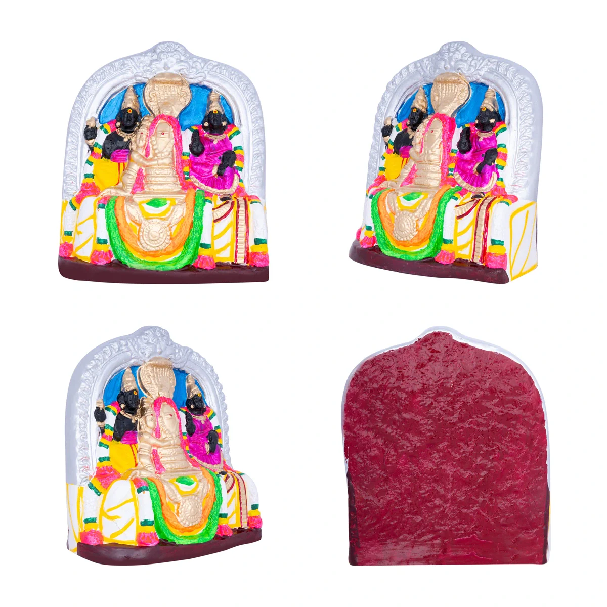 Shiv Pancha Bootha Sthalam Paper Mache Golu Bommai Pair - 10 X 8 Inches | Giri Golu Doll/ Navaratri Gombe - Image 6