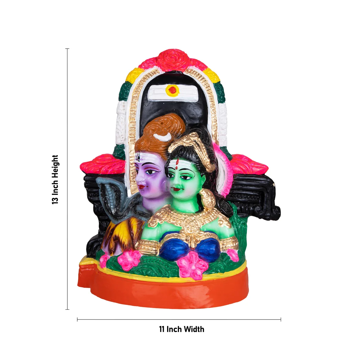 Shiv Parivar Murti With Shiv Ling Murti Clay Golu Bommai - 13 X 11 Inches | Giri Golu Doll/ Navaratri Gombe - Image 2