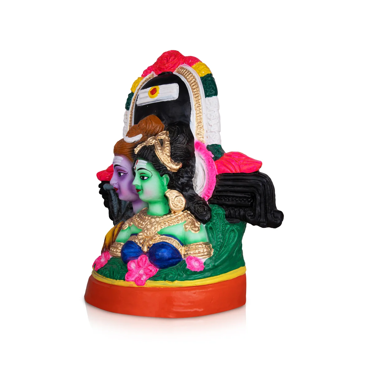 Shiv Parivar Murti With Shiv Ling Murti Clay Golu Bommai - 13 X 11 Inches | Giri Golu Doll/ Navaratri Gombe - Image 5