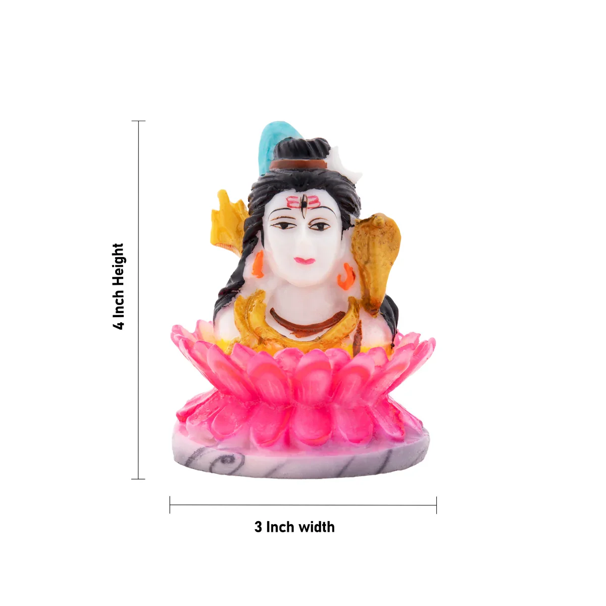 Shiva Bust - 4 x 3 Inches | Adiyogi Idol/ Marble Dust Shivan Statue for Pooja - Image 5