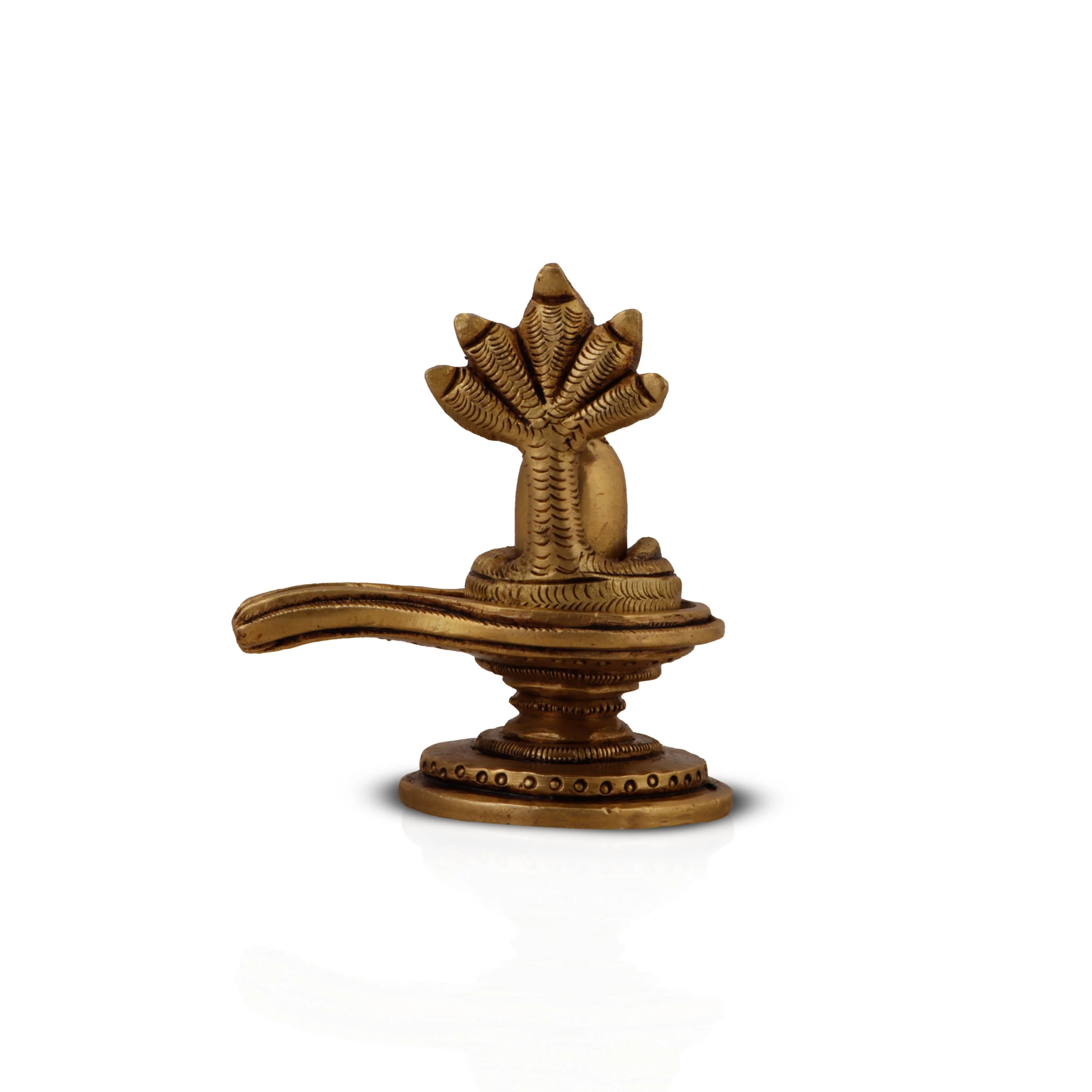 Shiva Lingam Statue With Nagam- 2.5 x 2.5 Inches | Antique Brass Idol/Shiv Ling Statue/Shiv Ling Idol for Pooja - Image 2