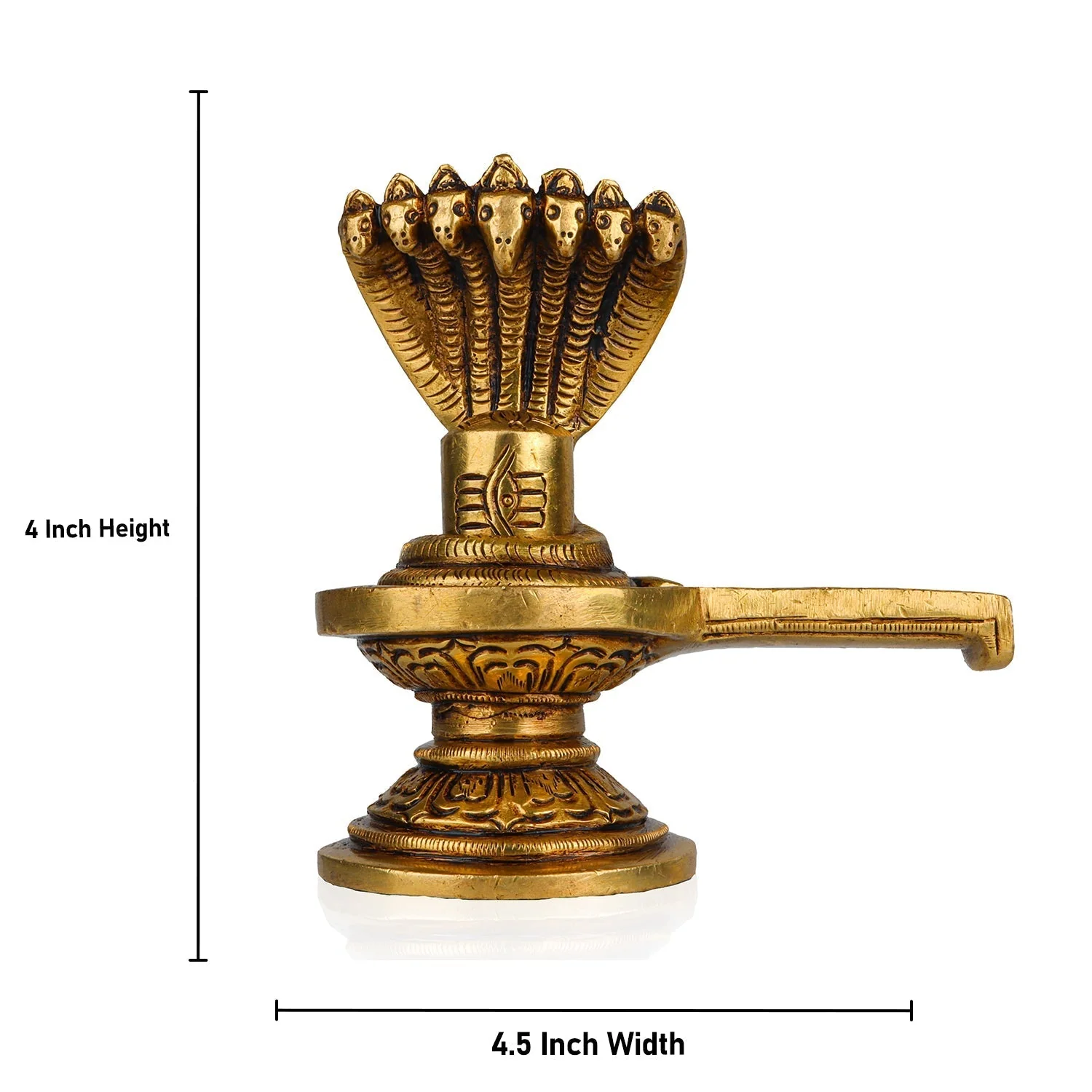 Shiva Lingam Statue With Nagam - 4 x 4.5 Inches | Antique Brass Idol/Shiv Ling Statue/Shiv Ling Idol for Pooja - Image 5
