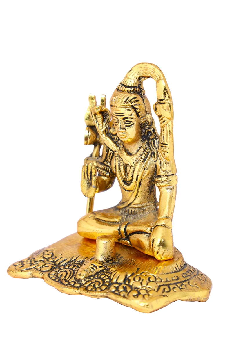 Shiva Statue - 4.5 x 4.5 Inches | Shiv Murti/ Aluminium Shivan Idol for Pooja/ 220 Gms Approx - Image 4