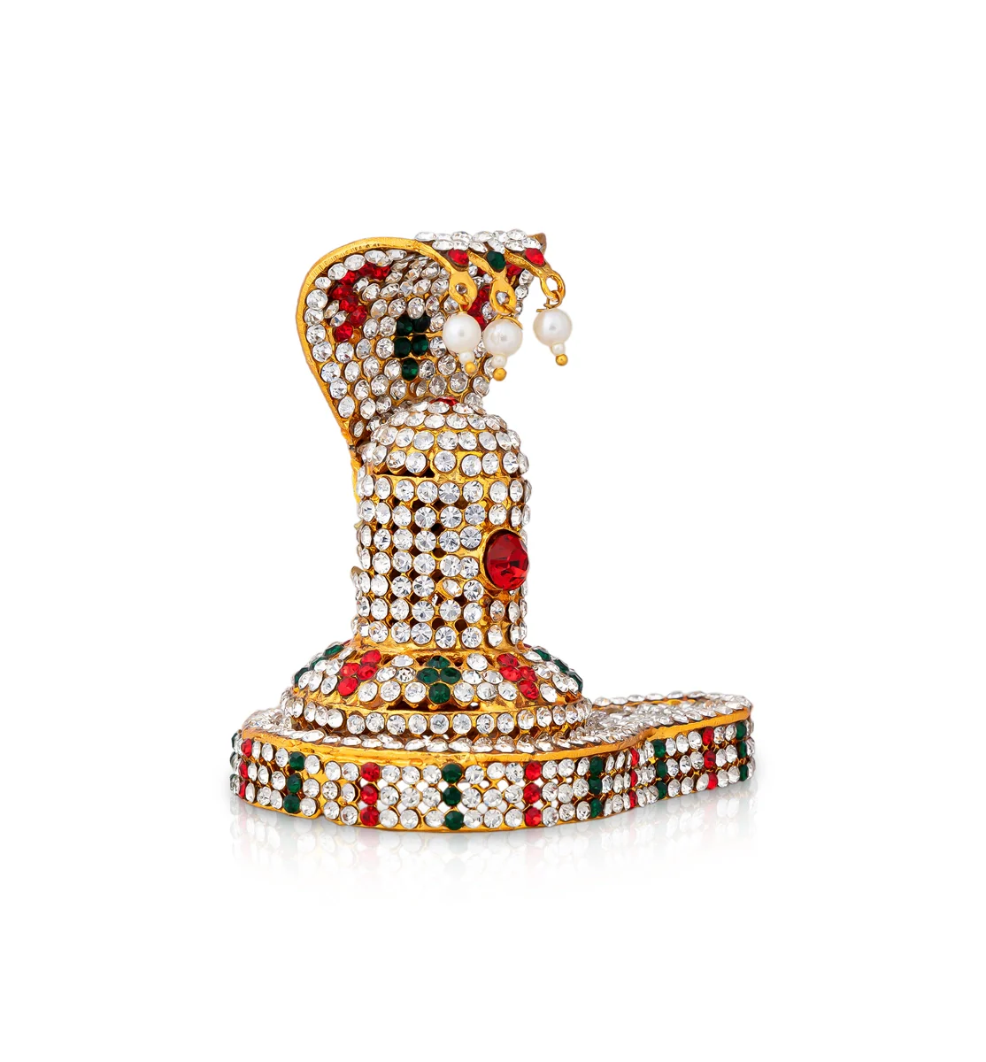 Shiv Ling Murti With Nagam- 3.5 x 3 Inches | Multicolour Stone Shiva Lingam Statue/ Shiv Ling Idol For Pooja - Image 3