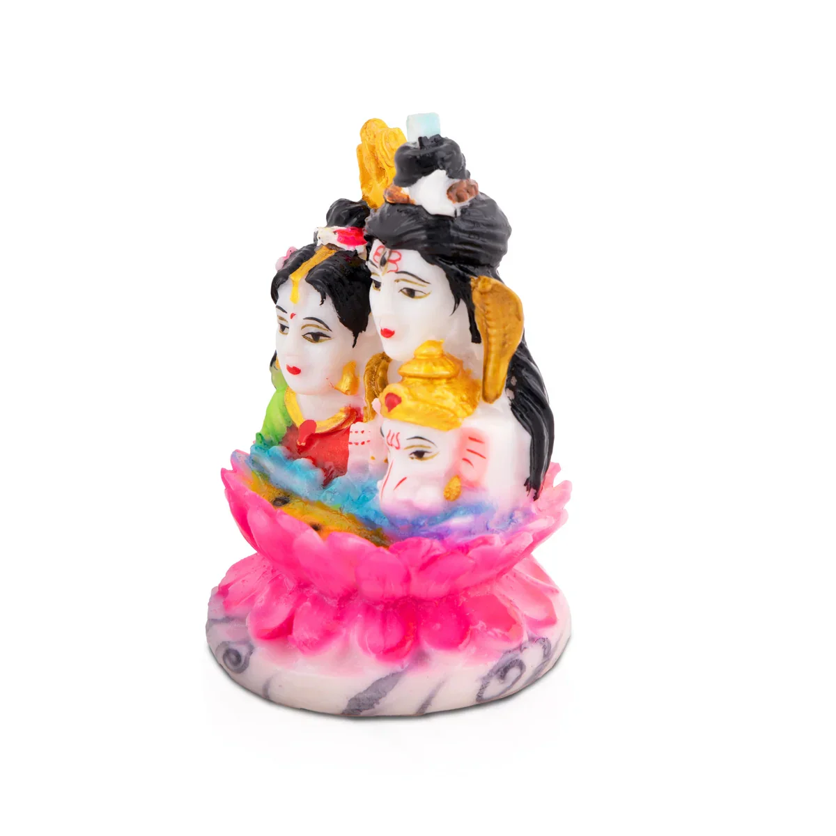 Shivan Family Bust Statue - 4 x 2.25 Inches | Marble Dust Statue/ Shiv Parivar Murti for Pooja - Image 3