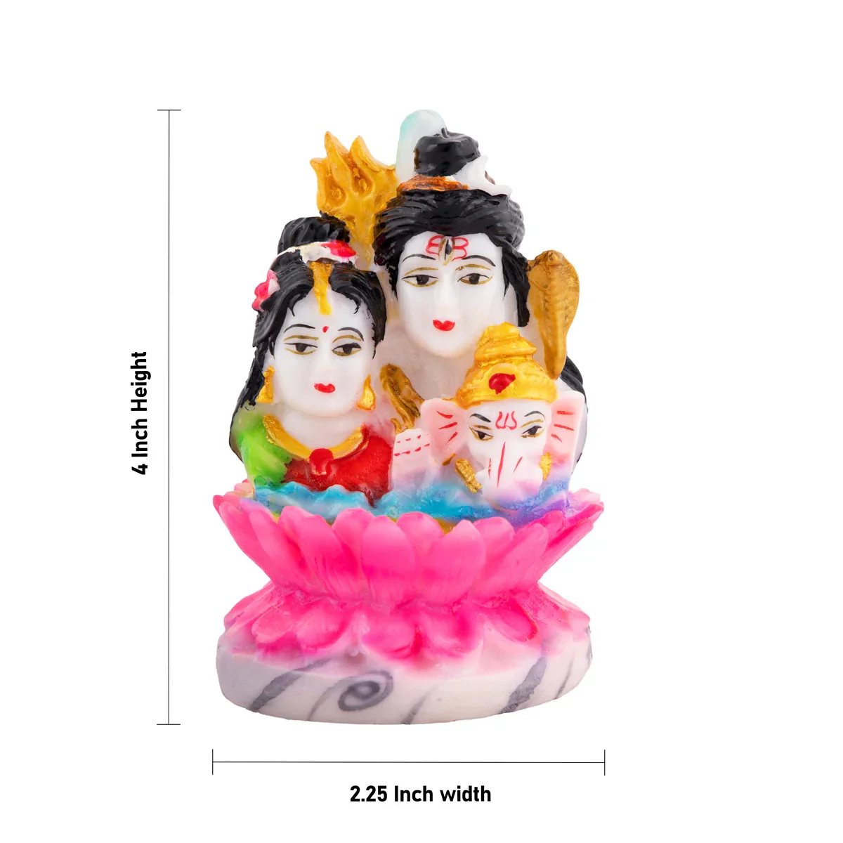 Shivan Family Bust Statue - 4 x 2.25 Inches | Marble Dust Statue/ Shiv Parivar Murti for Pooja - Image 5