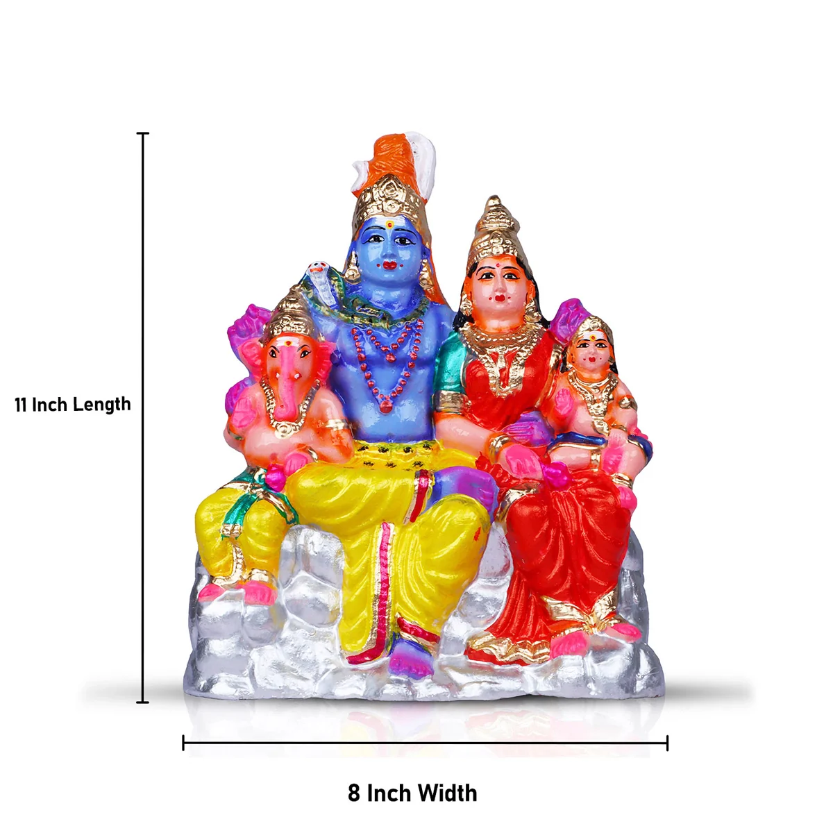 Shivan Family Clay Golu Bommai - 11 x 8 Inches | Giri Golu Doll/ Navaratri Golu Bomma/Gombe/Bommai - Image 5