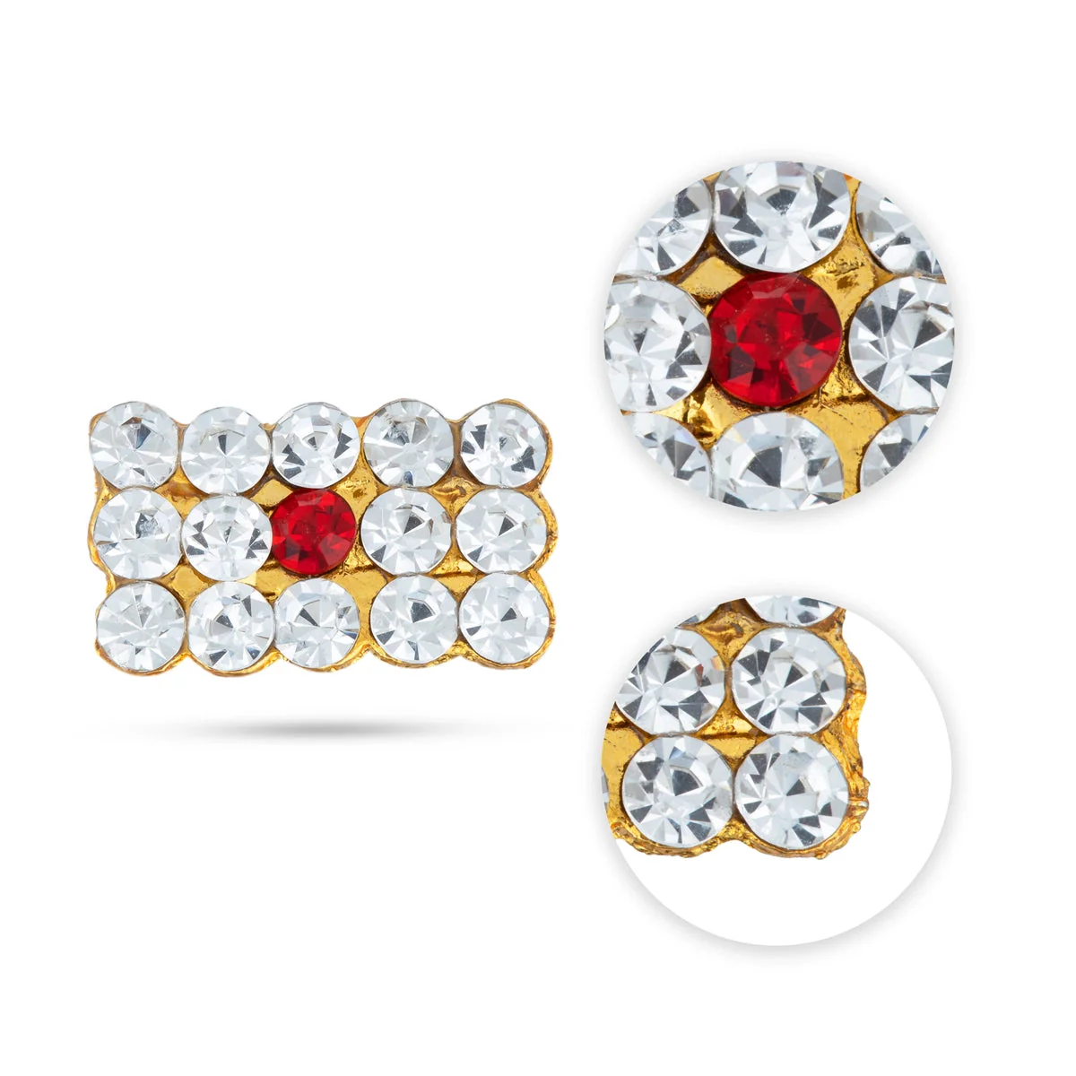 Shivan Vibuthi Pattai - 0.5 x 0.75 Inch | Vibhuti Pattai/ Stone Tripundra Tilak for Deity Decor - Image 2