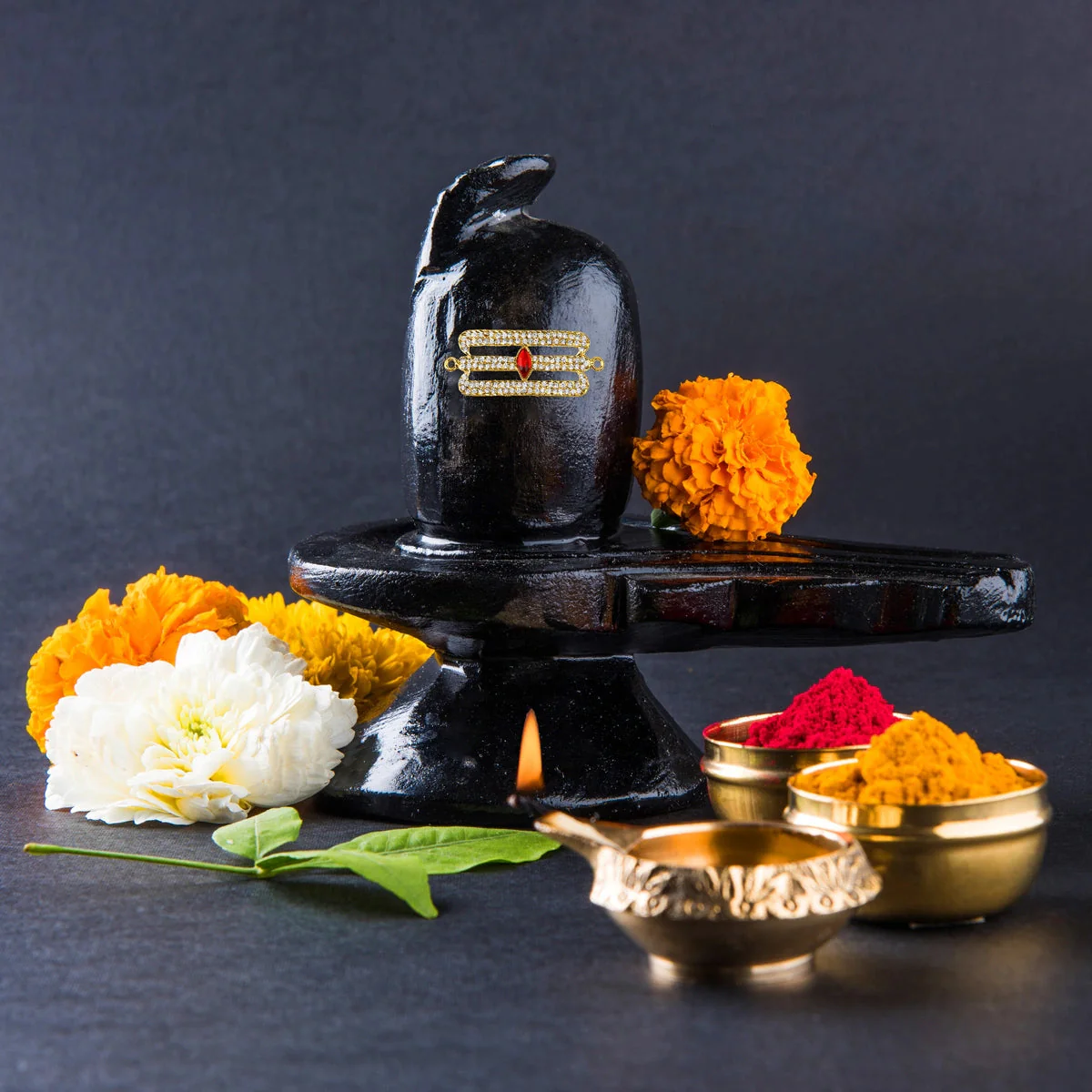 Shivan Vibuthi Pattai - 1.5 x 3.25 Inches | Vibhuti Pattai/ Stone Tripundra Tilak for Deity Decor - Image 2