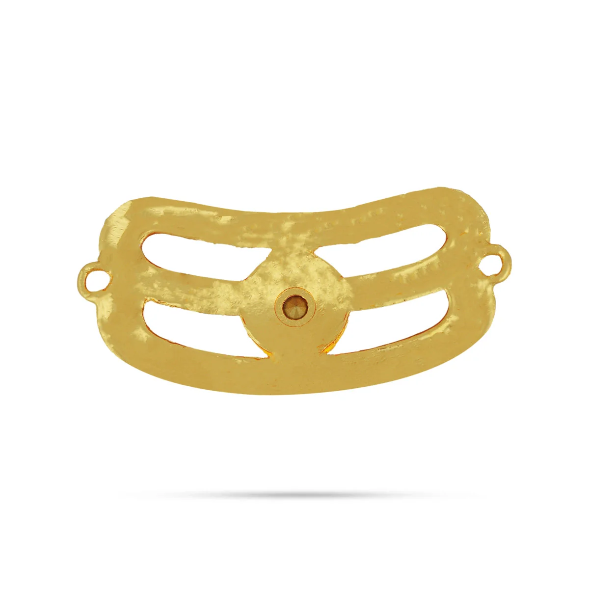 Shivan Vibuthi Pattai - 1.75 x 4.25 Inches | Gold Polish Vibhuti Pattai/ Single Stone Tripundra Tilak for Deity - Image 2