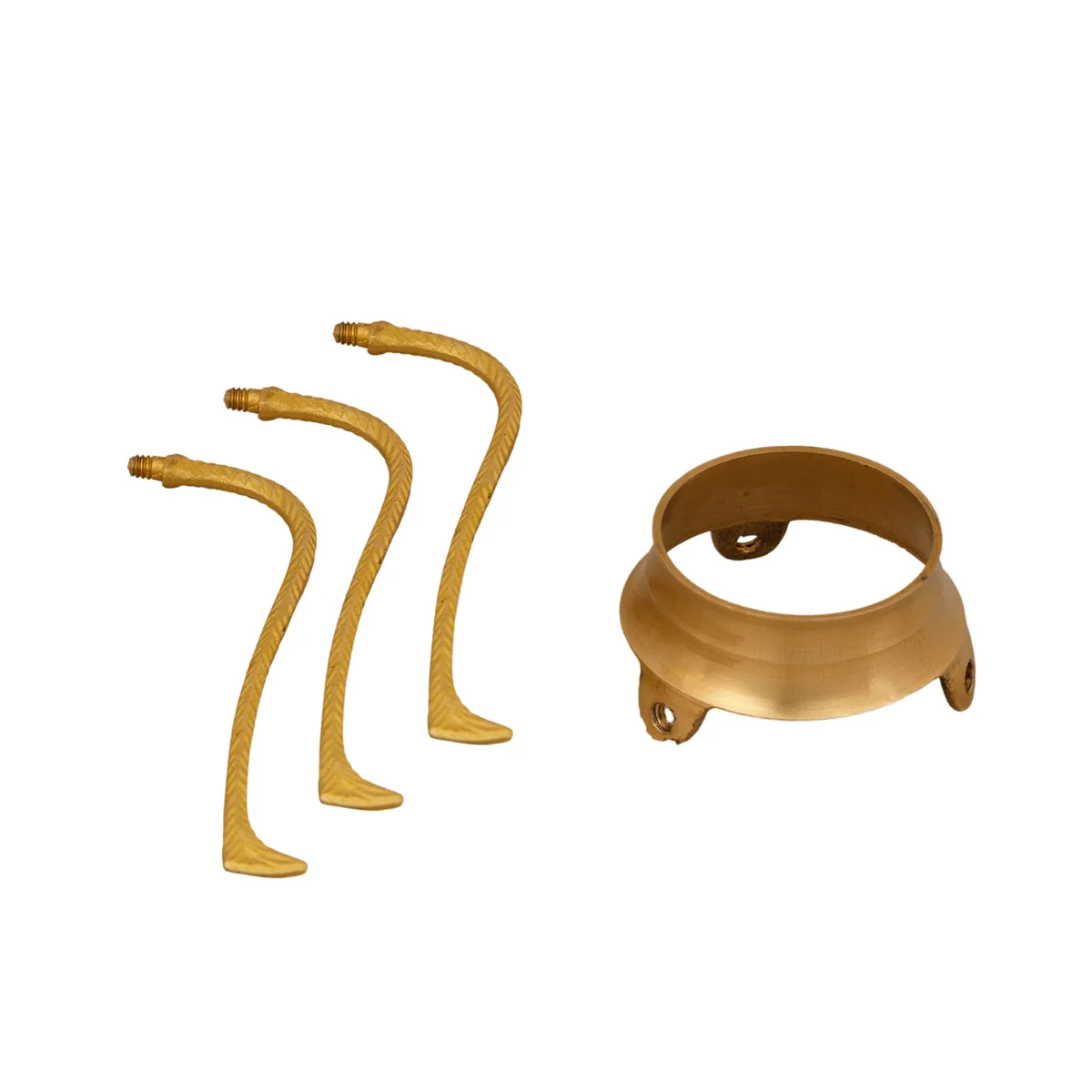 Shivling Jaladhari Stand - 3.5 X 3 Inches | Tripai Brass Stand/ Jaladhari Base/ Shivling Pooja Stand For Pooja - Image 3