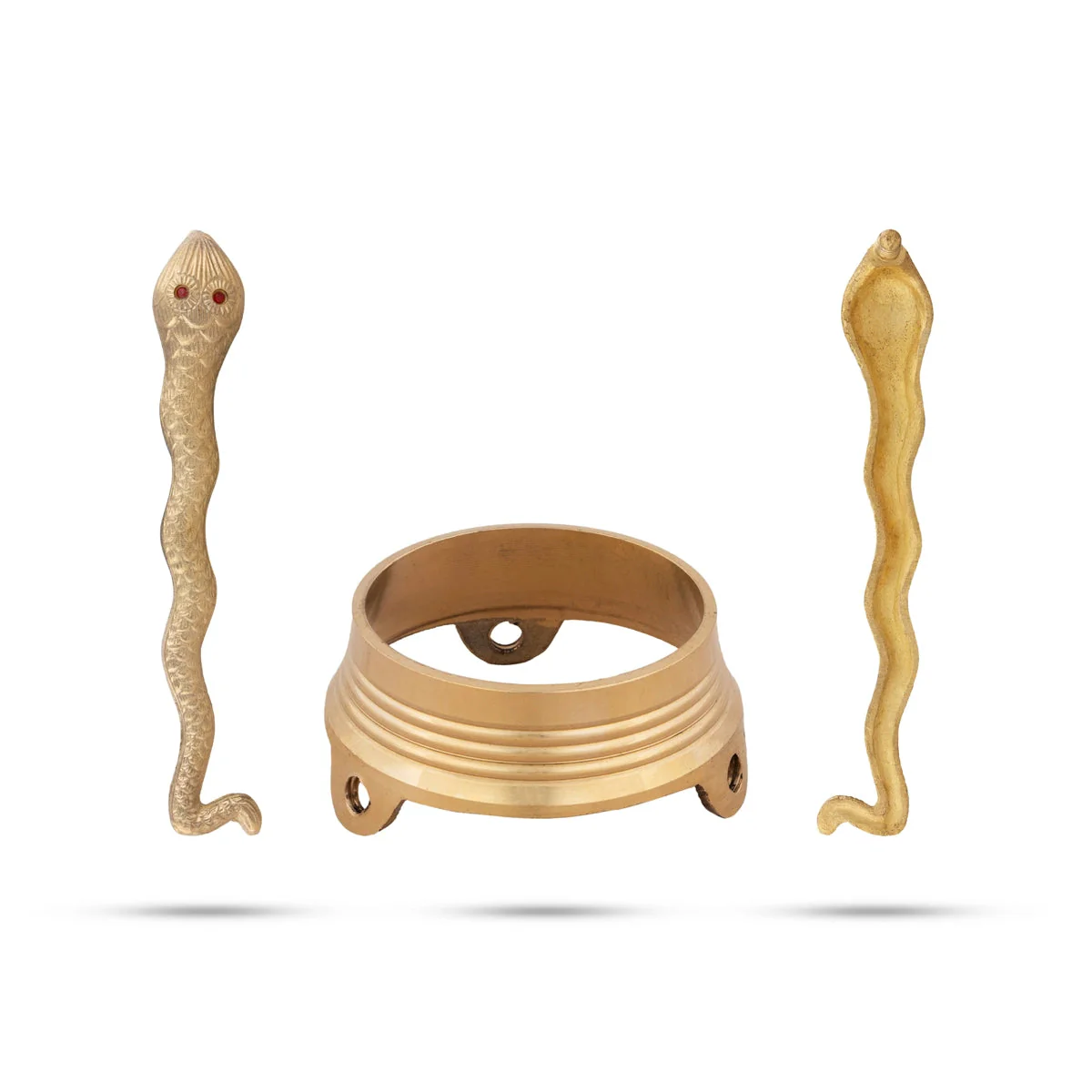 Shivling Jaladhari Stand - 7 x 6 Inches | Nag Design Brass Jaladhari/ Tripai Stand for Pooja - Image 3