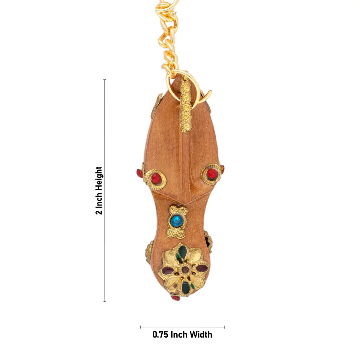 Shoe Design Wooden Key Chain - 2 x 0.75 Inches | Key Ring/ Wooden Key Holder for Bike & Car - Image 3