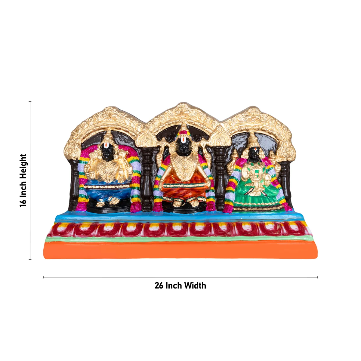 Sholinganallur Lakshmi Narasimha Idol Paper Mache Golu Bommai- 16 X 26 Inch | Navaratri Golu Gombe/Giri Golu Doll - Image 2
