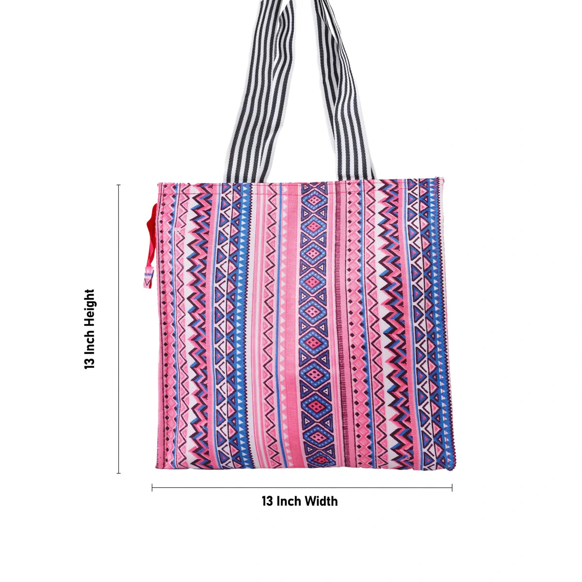 Shopping Bag With Zip - 13 X 13 Inches | Hand Bag With Handle/ Gift Bag For Gifting And Daily Use - Image 3