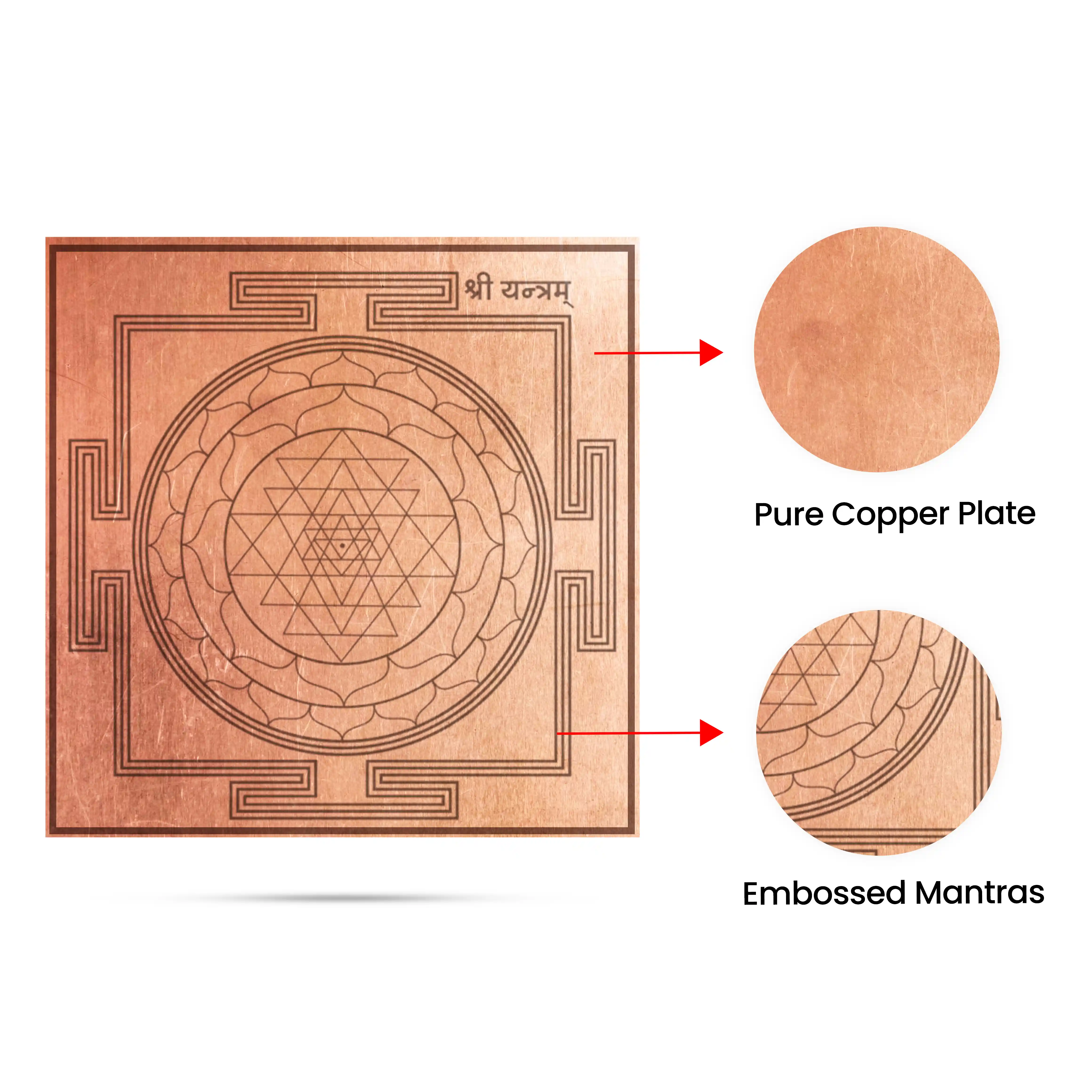 Shree Chakra Yantra - 4 x 4 Inches | Tamil/ Sanskrit/ Sri Chakra Yantram/ Copper Yantra for Pooja - Image 3