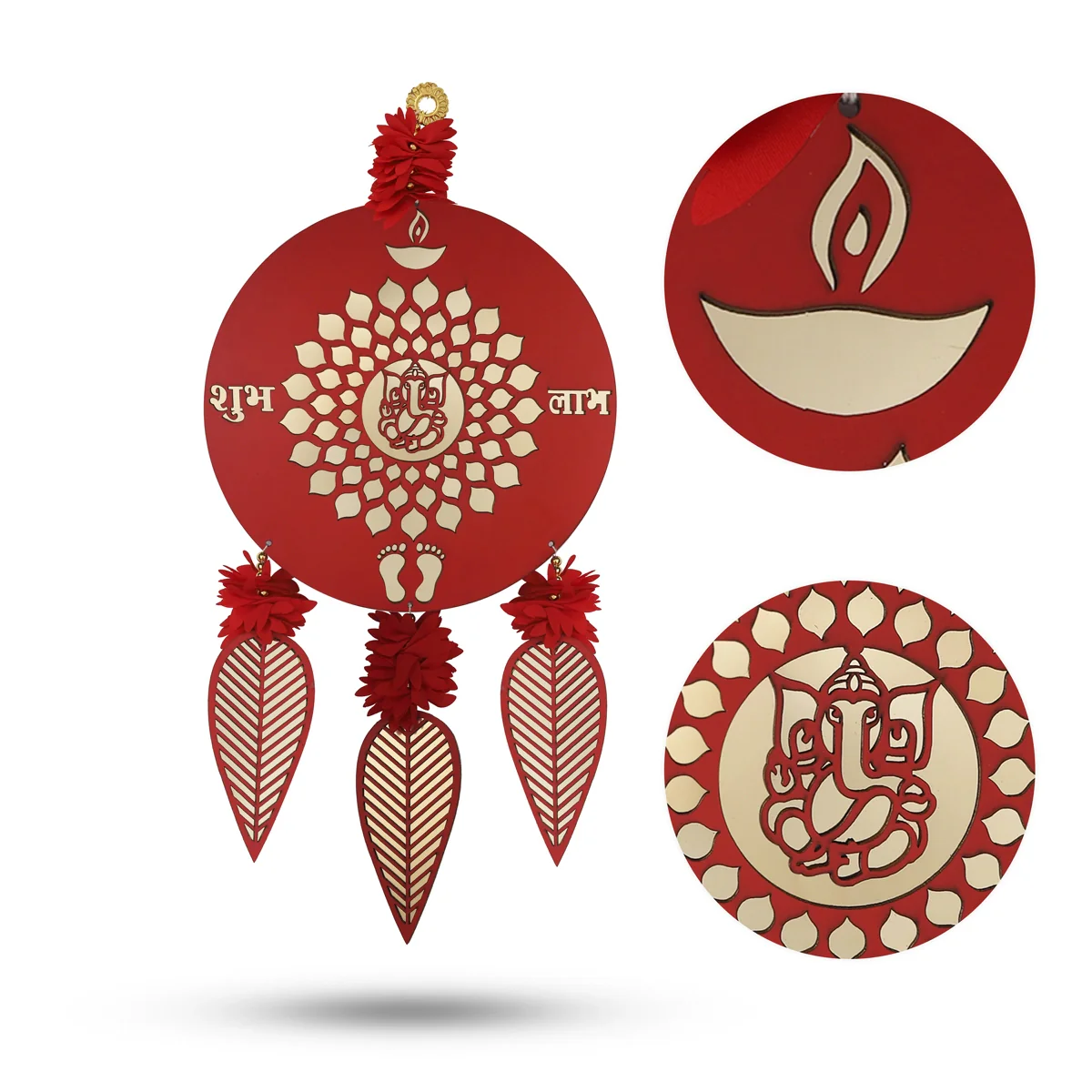 Shubh Labh Ganesh Door Hanging - 22 Inches | Decorative Wall Hanging with Auspicious Motif for Home Entrance - Image 2