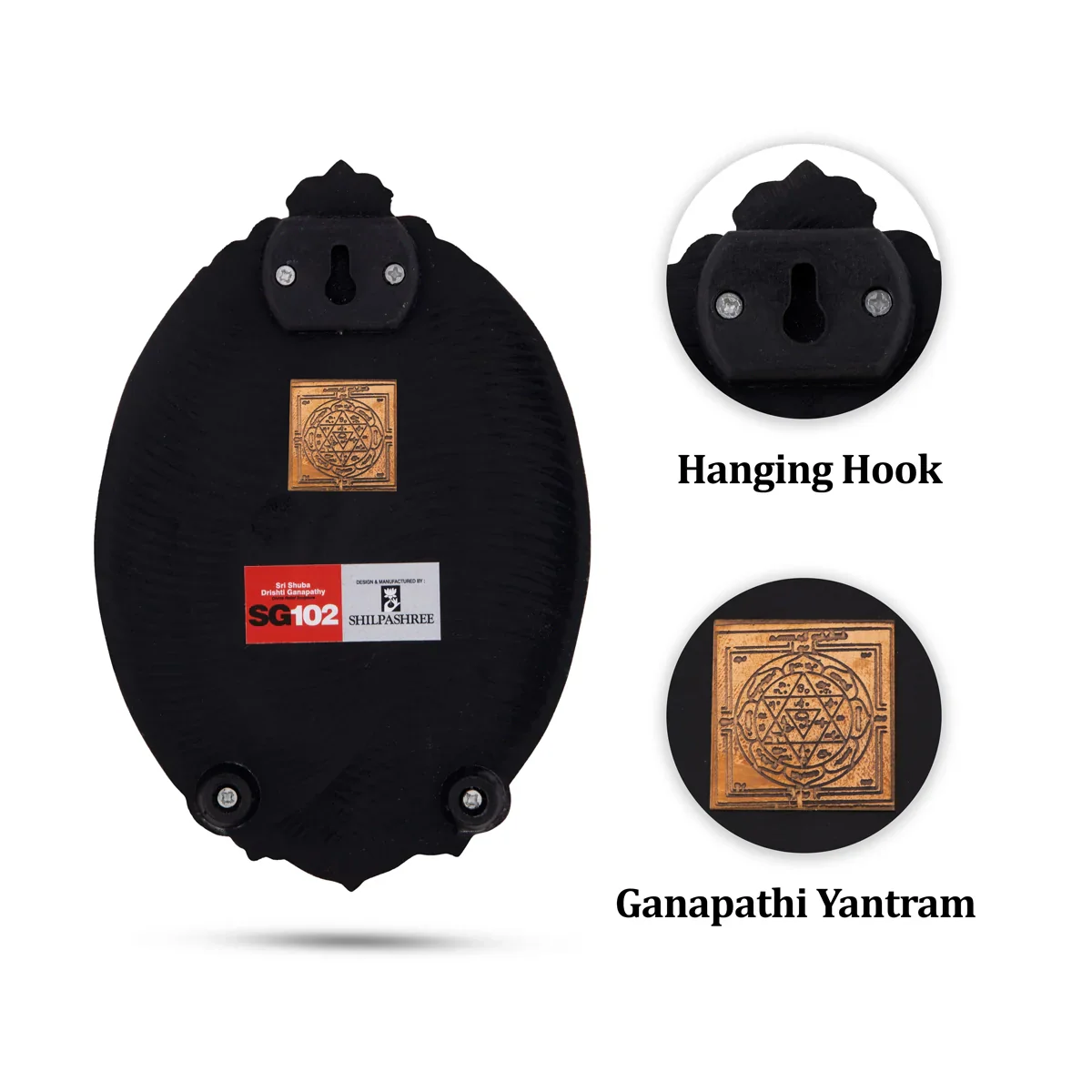 Shubha Drishti Ganapathi - 7 x 5 Inches | Shubh Drishti Ganapathy Wall Hanging for Home Decor - Image 3