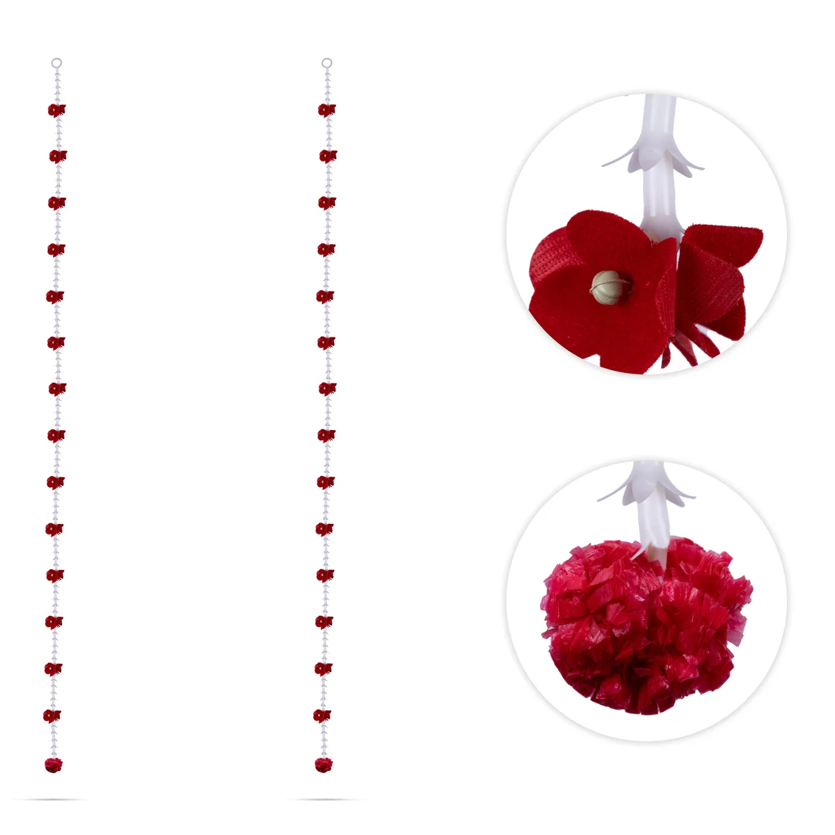Side Toran - 64 Inches | 10 Pcs / Floral Beads Door Hanging/ Traditional Thoranam for Pooja & Home Decor - Image 2