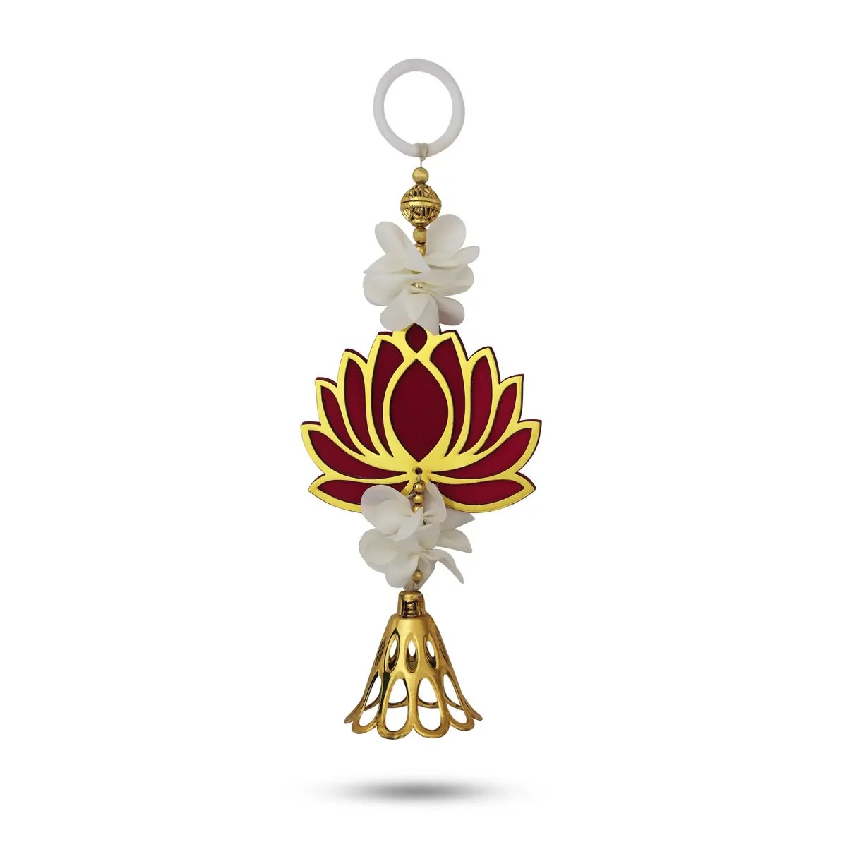 Side Toran Pair - 10.5 Inches | Lotus Motif Thoran/ Decorative Hanging Bandanwar For Home Entrance & Pooja Decor - Image 2
