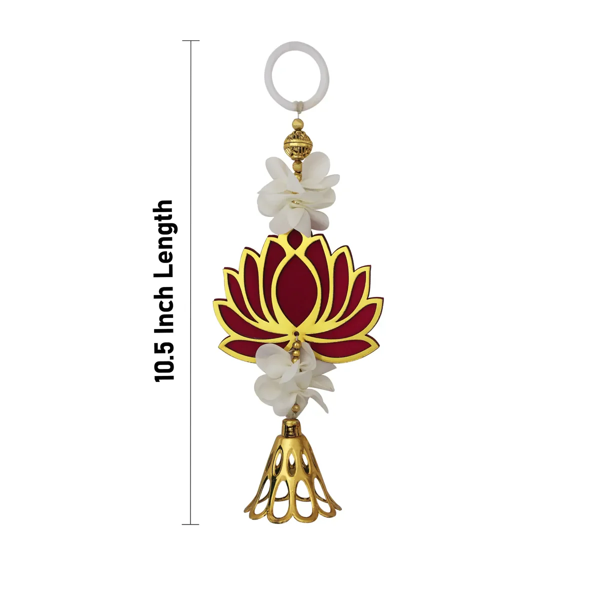 Side Toran Pair - 10.5 Inches | Lotus Motif Thoran/ Decorative Hanging Bandanwar For Home Entrance & Pooja Decor - Image 4