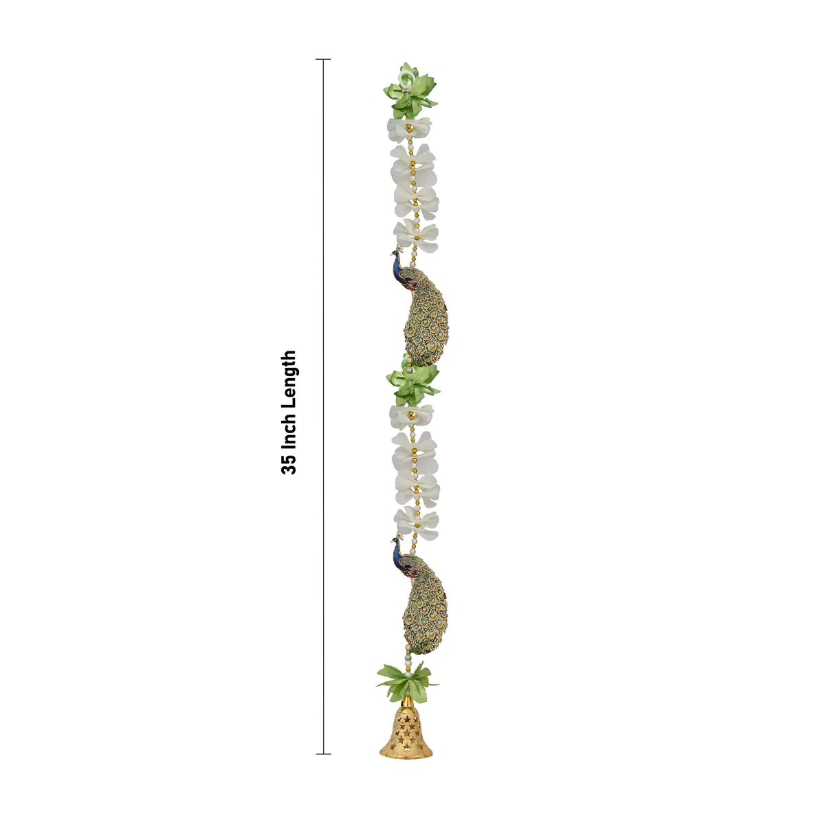 Side Toran Pair - 35 Inches | Decorative Peacock Thoran/ Flower Hanging Bandanwar For Home Entrance Decor - Image 3