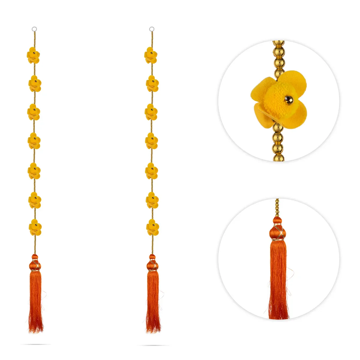 Side Toran Pair - 39 Inches | Decorative Flower Thoranam/ Bandanwar Door Hanging For Auspicious Decor - Image 3