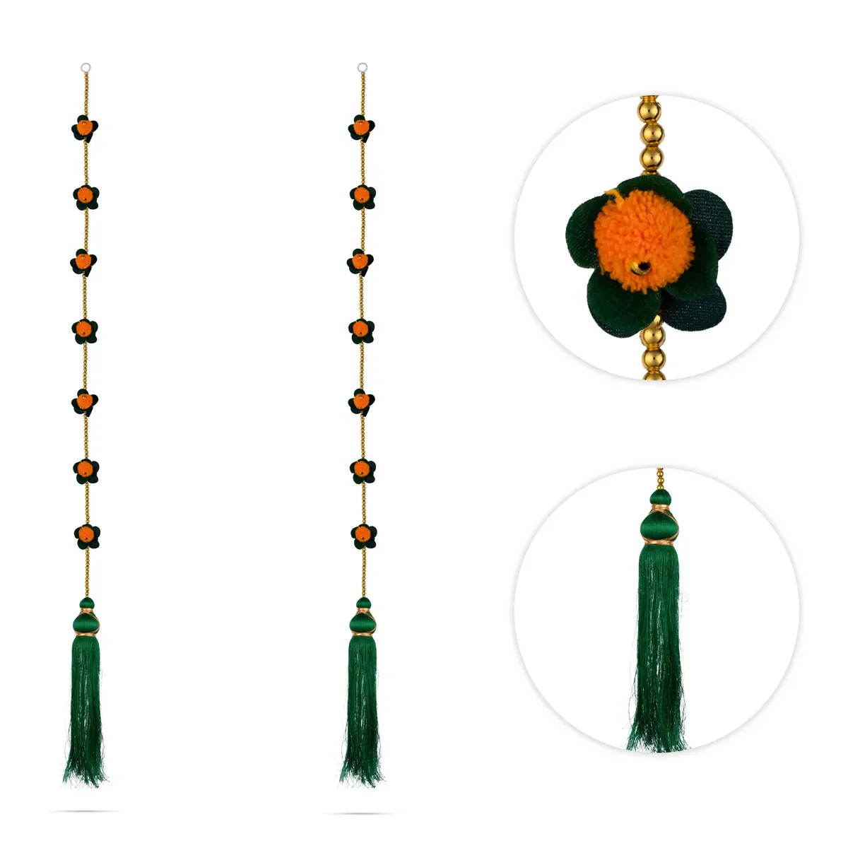 Side Toran Pair - 39 Inches | Decorative Flower Thoranam/ Bandanwar Door Hanging For Auspicious Decor - Image 4
