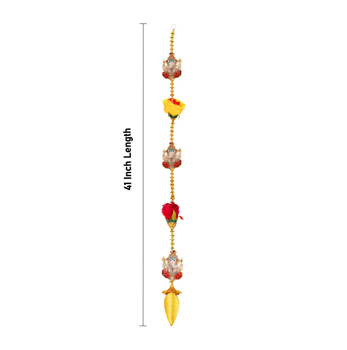 Side Toran Pair - 41 Inches | Ganesh Design Thoranam/ Decorative Door Hanging Bandanwar For Home Entrance - Image 3