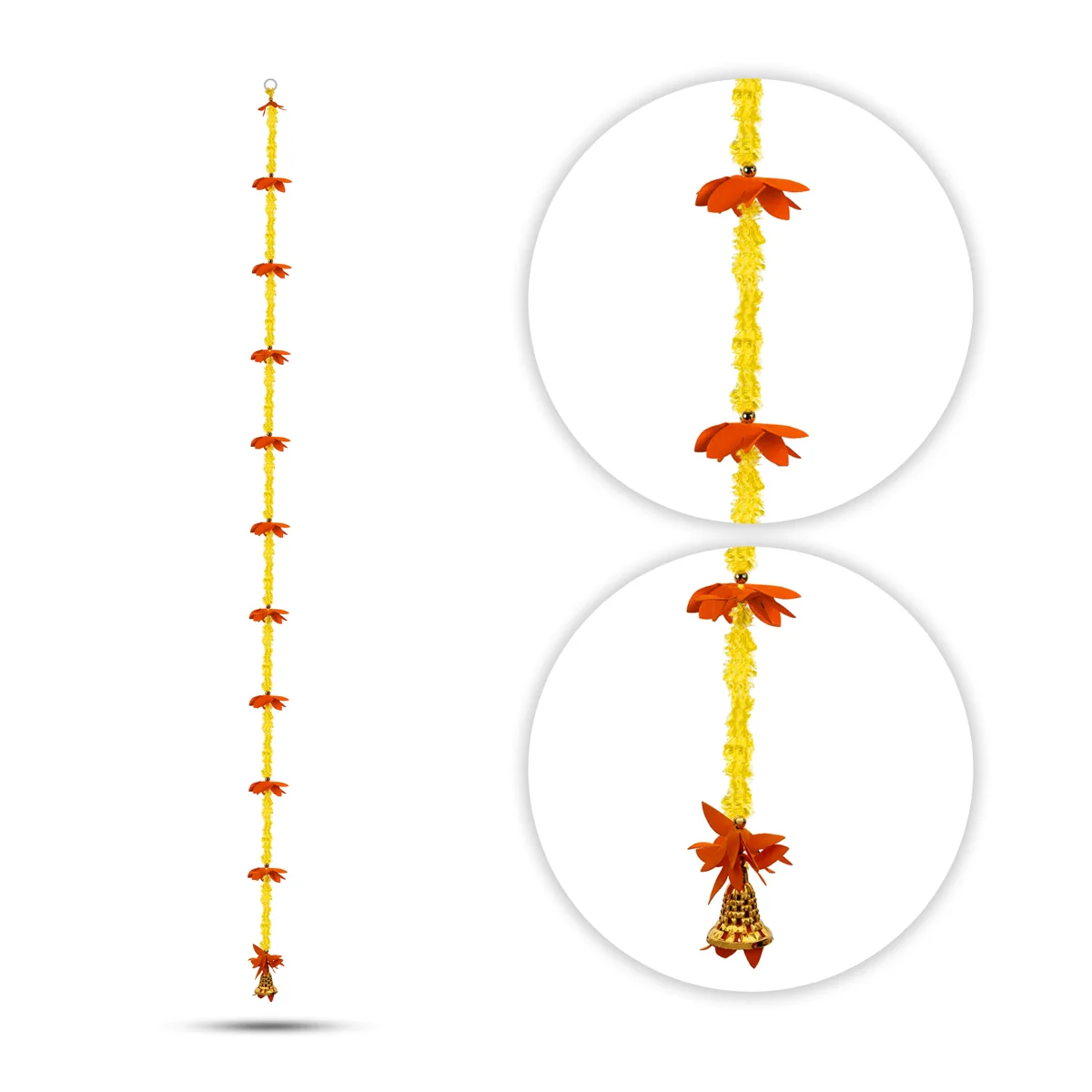 Side Toran Pair - 55 Inches | Artificial Flower Thoranam/ Door Hanging Bandanwar For Home Entrance Decor - Image 3