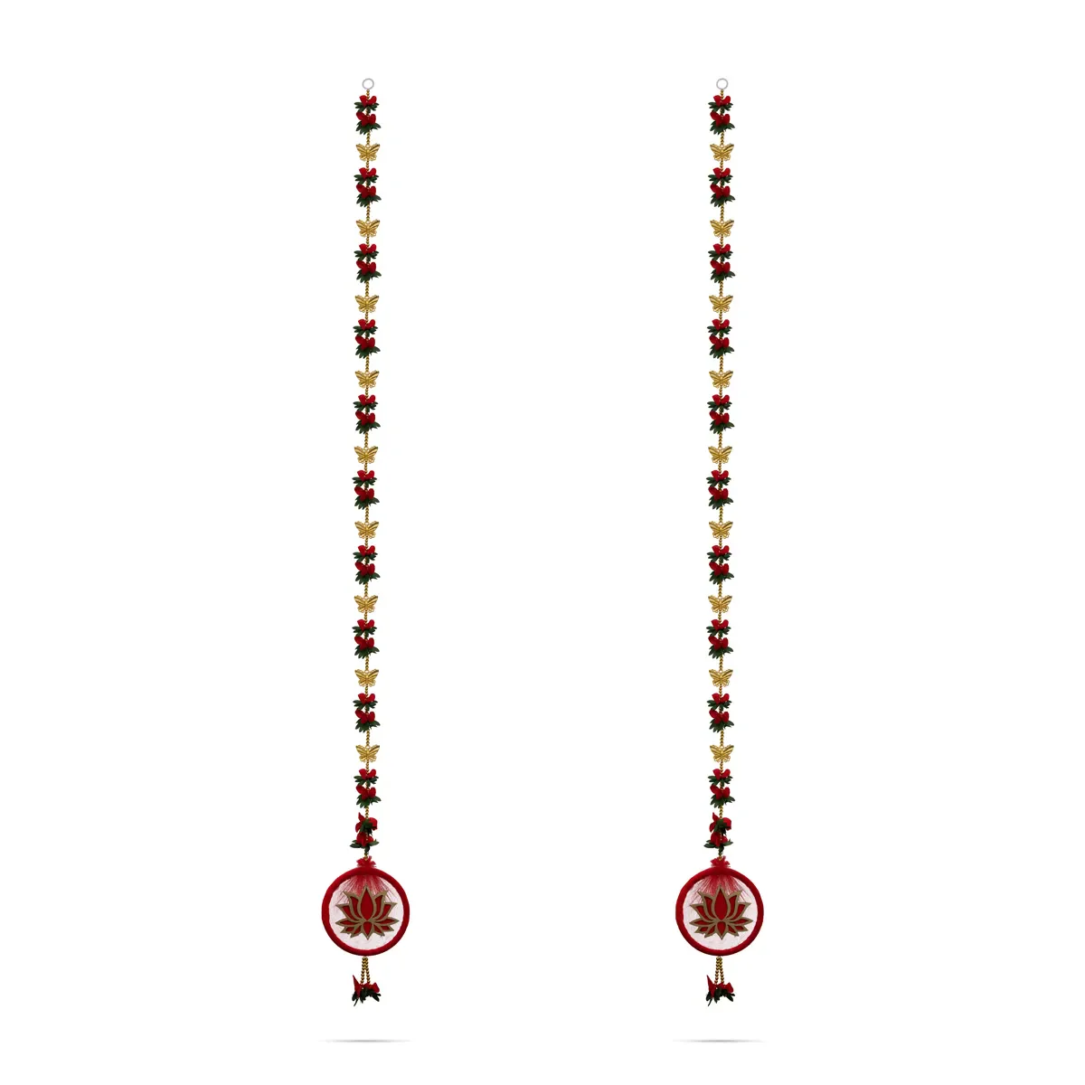 Side Toran Pair - 57 Inches | Lotus Design Thoranam/ Decorative Door Hanging Bandanwar For Home Entrance Decor