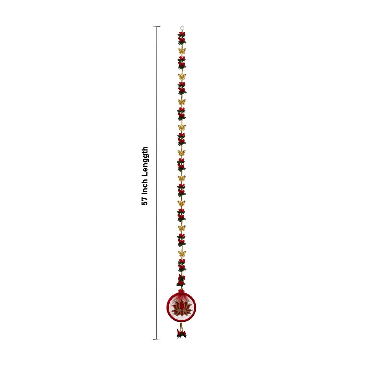 Side Toran Pair - 57 Inches | Lotus Design Thoranam/ Decorative Door Hanging Bandanwar For Home Entrance Decor - Image 3