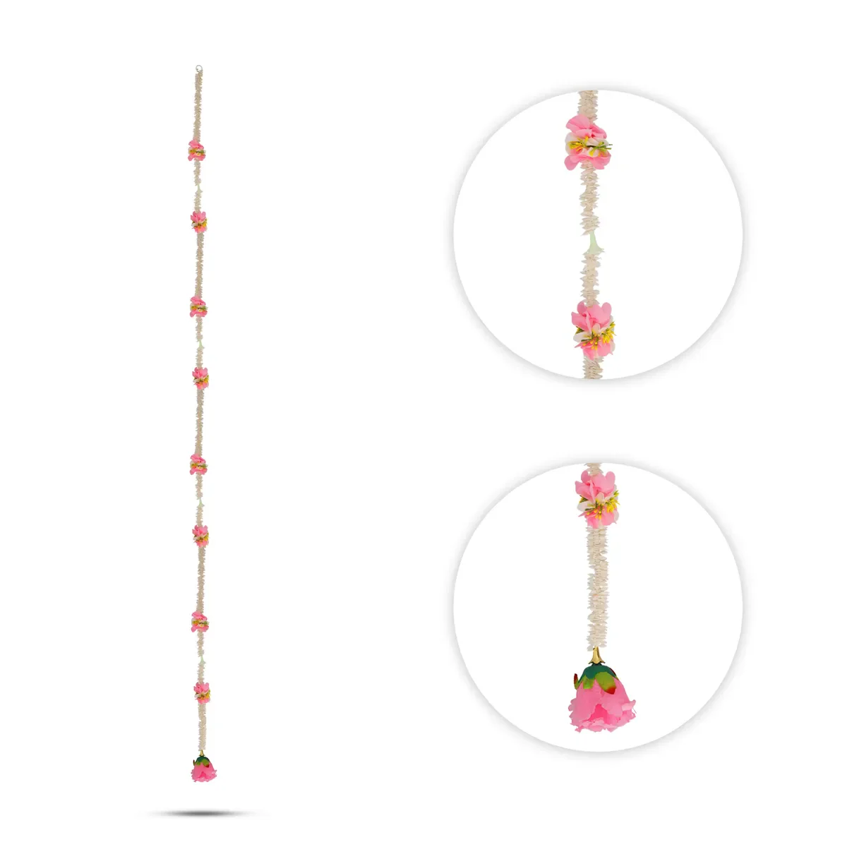 Side Toran Pair - 64 Inches | Artificial Flower Hanging/ Thoranam For Home Entrance & Festive Decor - Image 2