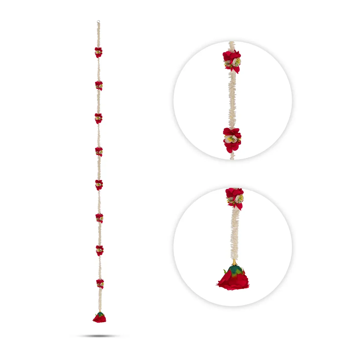 Side Toran Pair - 64 Inches | Artificial Flower Hanging/ Thoranam For Home Entrance & Festive Decor - Image 3
