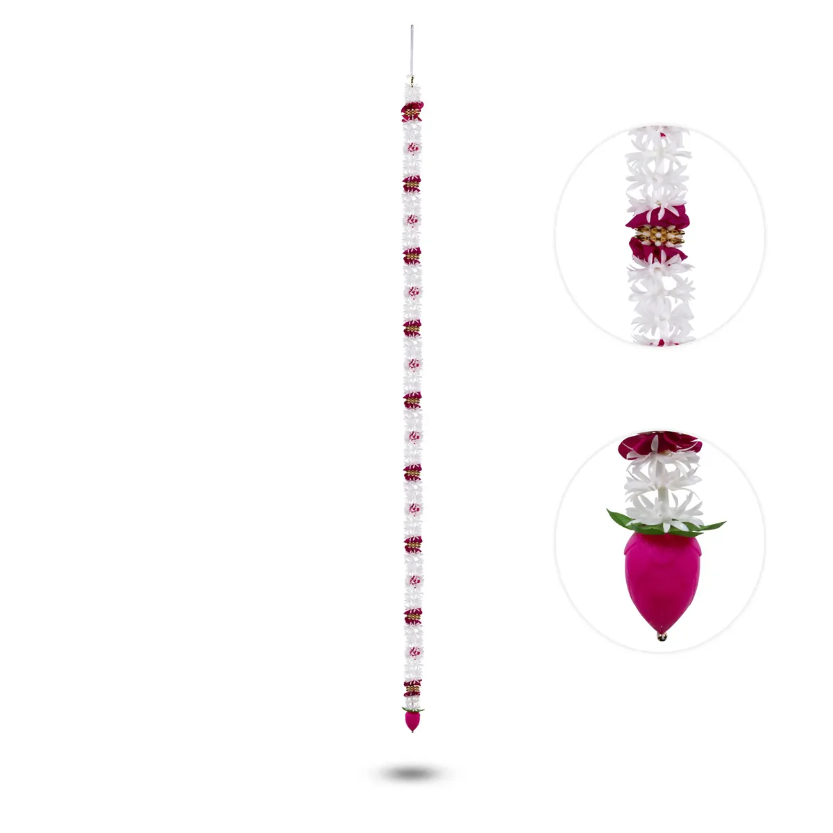 Side Toran Pair - 65 Inches | Artificial Flower Thoranam/ Door Hanging Bandanwar For Home Entrance Decor - Image 2