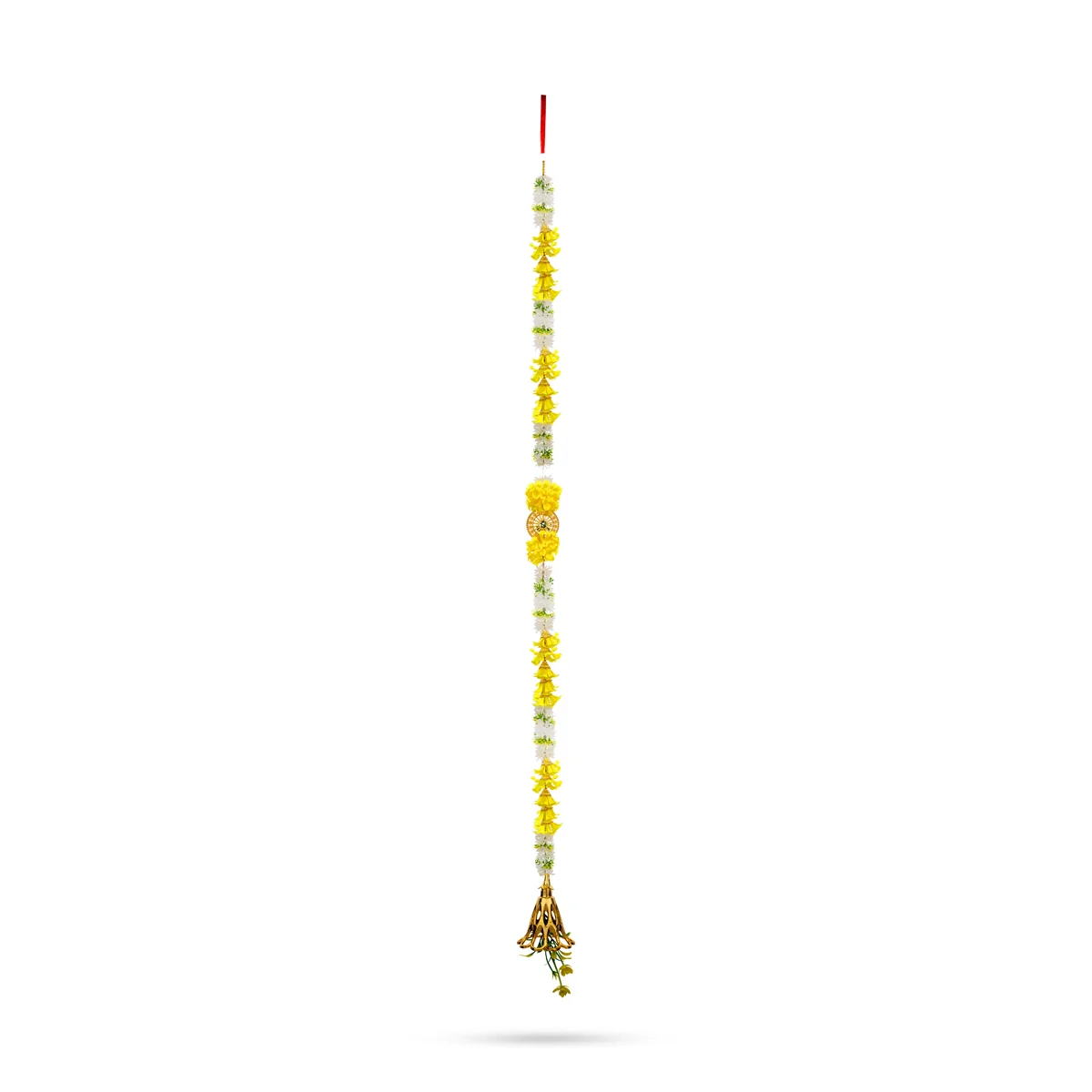 Side Toran Pair - 65 Inches | Flower & Bell Design Thoranam/ Decorative Bandanwar For Auspicious Decor