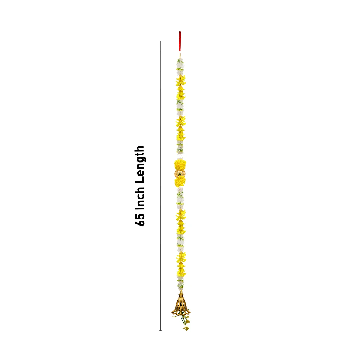 Side Toran Pair - 65 Inches | Flower & Bell Design Thoranam/ Decorative Bandanwar For Auspicious Decor - Image 3