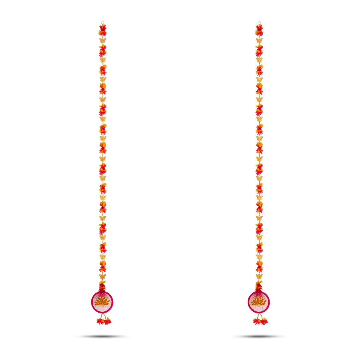 Side Toran Pair - 65 Inches | Lotus Design Thoranam/ Traditional Bandanwar For Pooja & Home Entrance Decor