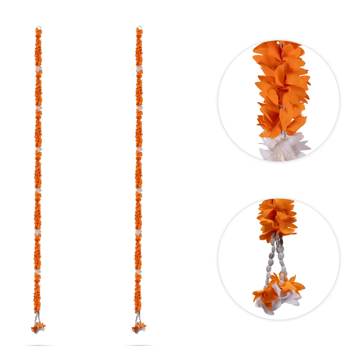 Side Toran Pair - 68 Inches | Traditional Flower Thoranam/ Door Hanging Toran For Festive & Auspicious Decor - Image 2