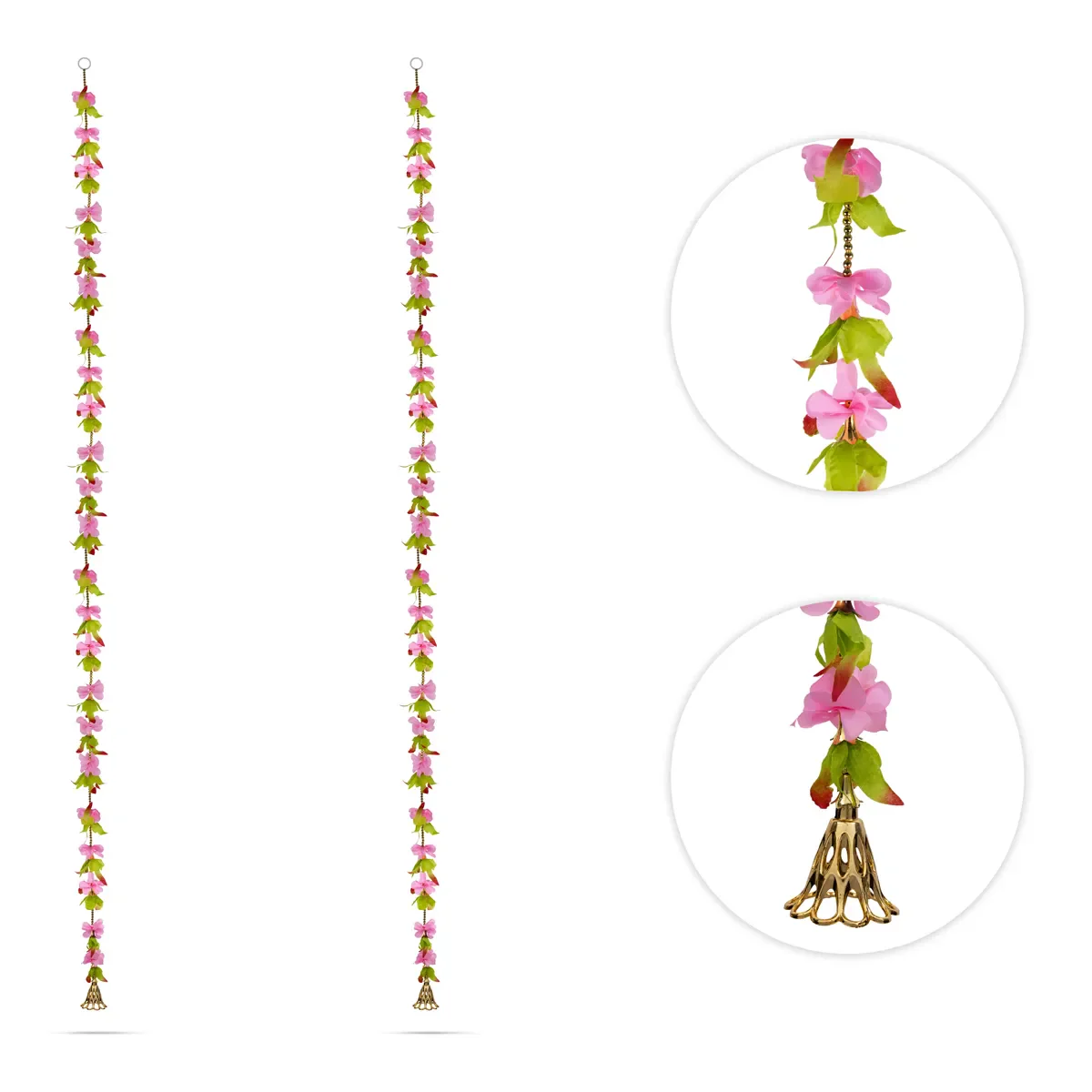 Side Toran Pair - 69.5 Inches | Floral Thoranam / Artificial Flower Bandanwar For Home Entrance Decor - Image 5