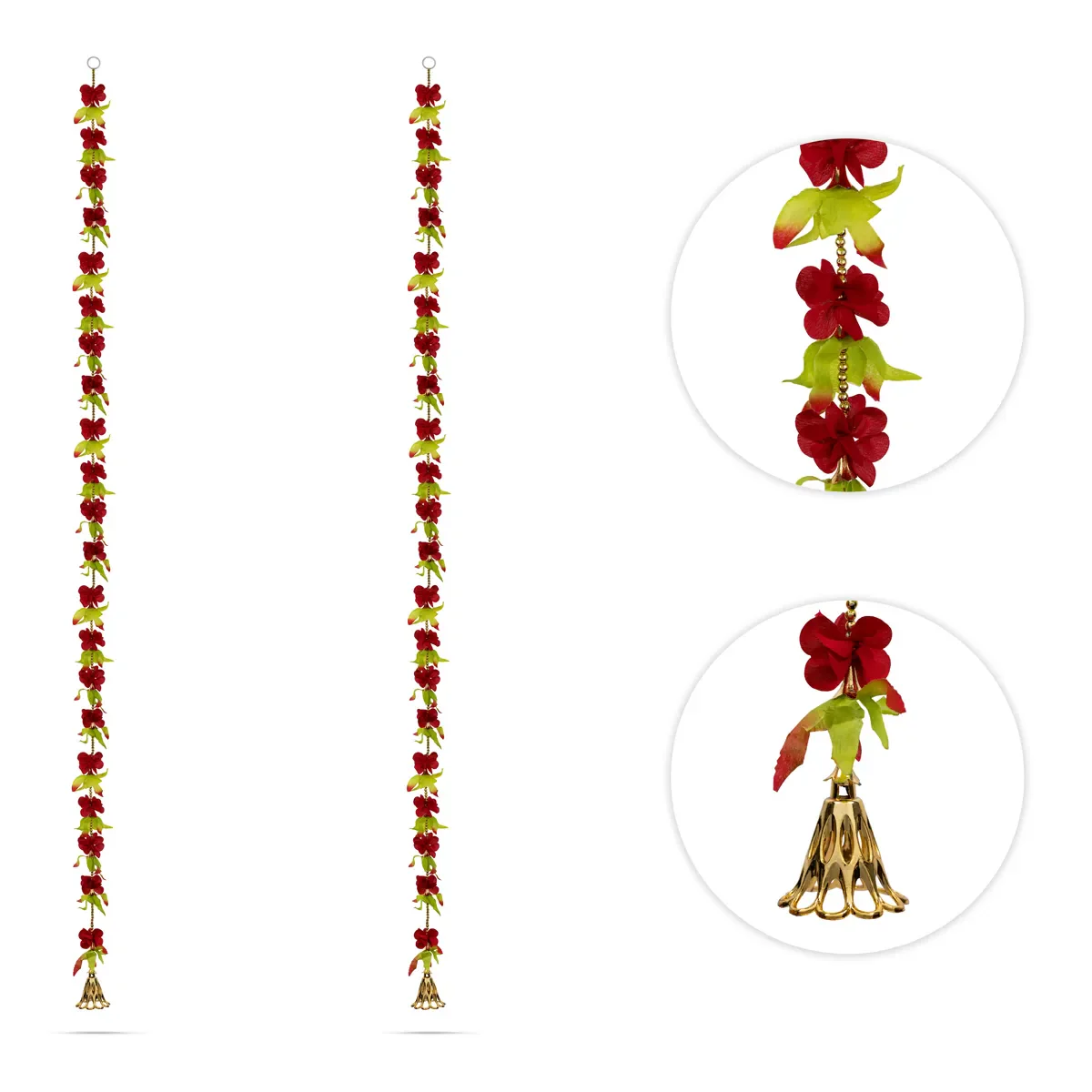Side Toran Pair - 69.5 Inches | Floral Thoranam / Artificial Flower Bandanwar For Home Entrance Decor - Image 6