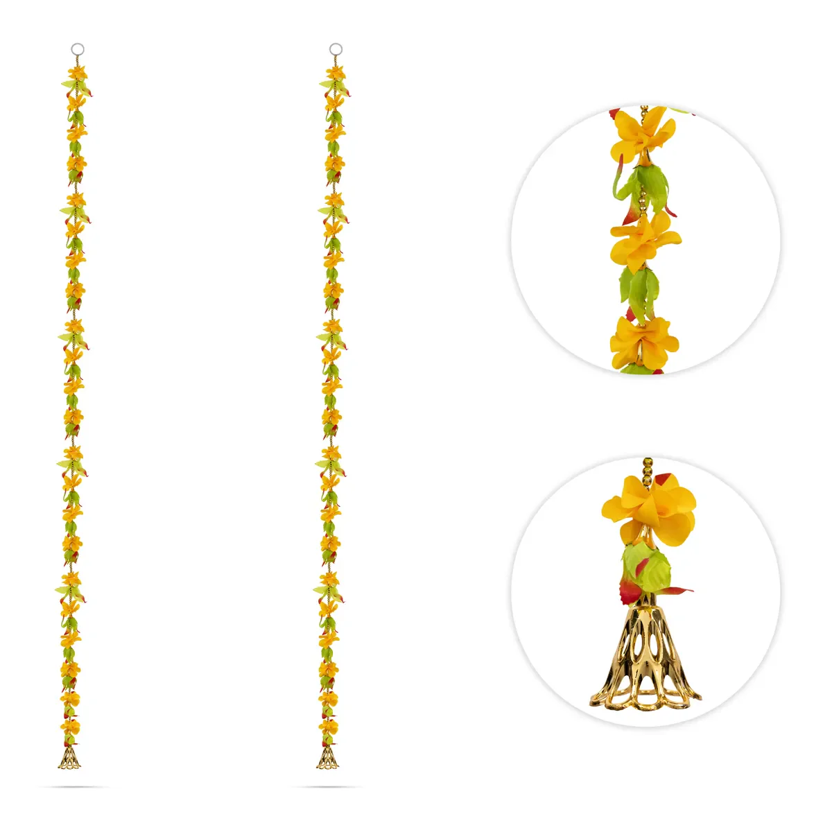 Side Toran Pair - 69.5 Inches | Floral Thoranam / Artificial Flower Bandanwar For Home Entrance Decor - Image 7