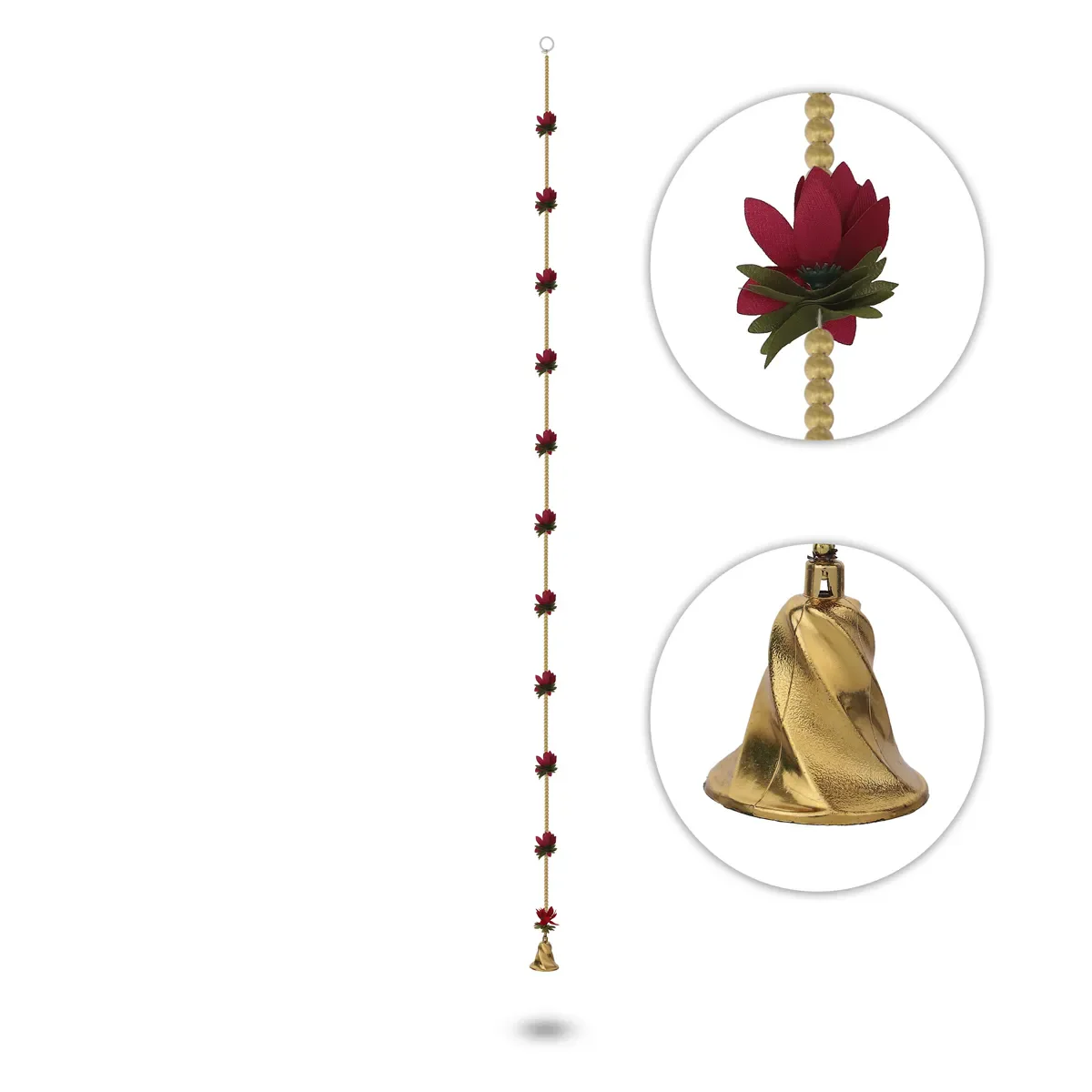 Side Toran Pair - 69 Inches | Rose Bud Design Thoranam/ Traditional Bandanwar For Pooja & Home Decor - Image 2